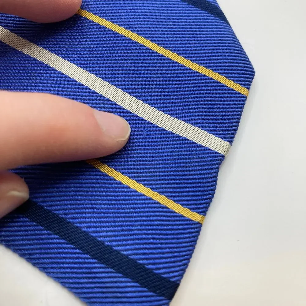 Lauren Ralph Lauren 100% Silk Blue Striped Repp Tie Regimental Preppy Gift